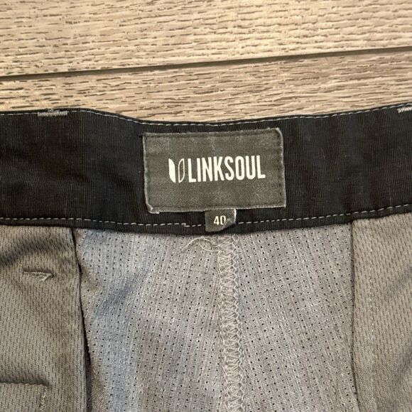 Linksoul Boardwalker Performance Golf Shorts Perforated Stretch Gray Size 40 - Picture 3 of 6